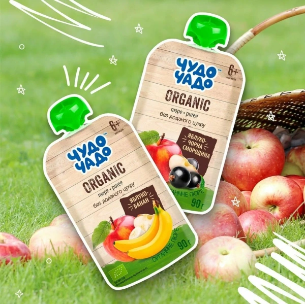 ЧУДО-ЧАДО Пюре органическое яблоко-банан 90гр